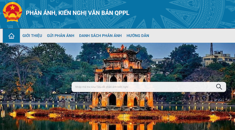 Giới thiệu về Hệ thống thông tin tiếp nhận, xử lý phản ánh, kiến nghị về văn bản Quy phạm pháp luật