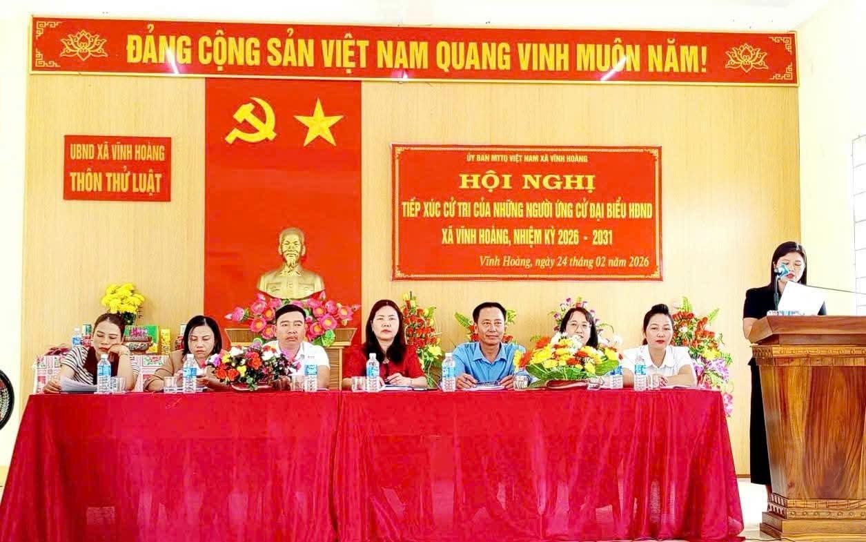 Xã Vĩnh Hoàng: Hoàn thành tiếp xúc cử tri của những người ứng cử đại biểu HĐND xã Vĩnh Hoàng nhiệm kỳ 2026-2031